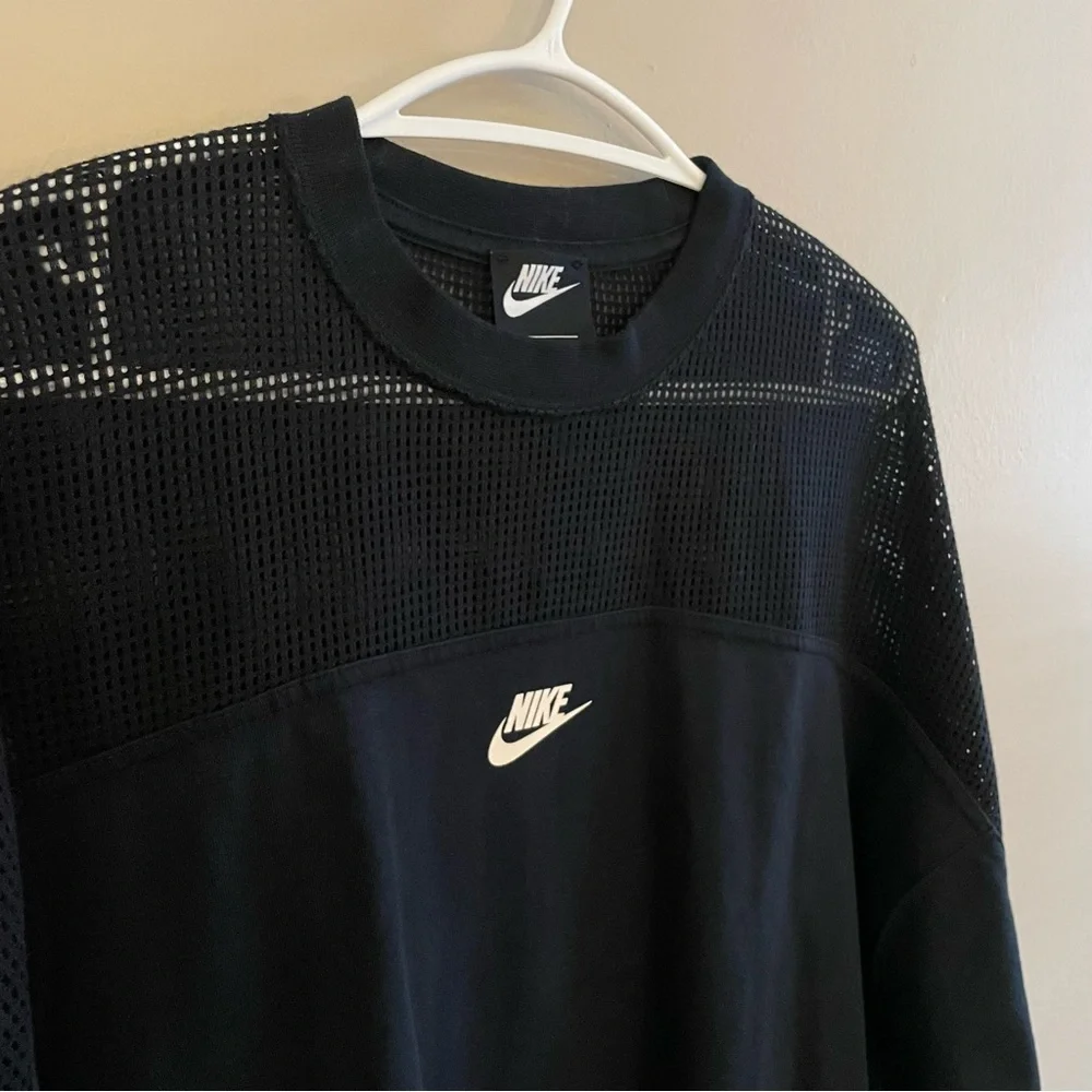 Nike Black Drop Sleeve Mesh Top w 3/4 Sleeve & Cropped Boxy Fit – Size Small EUC - Picture 5 of 14